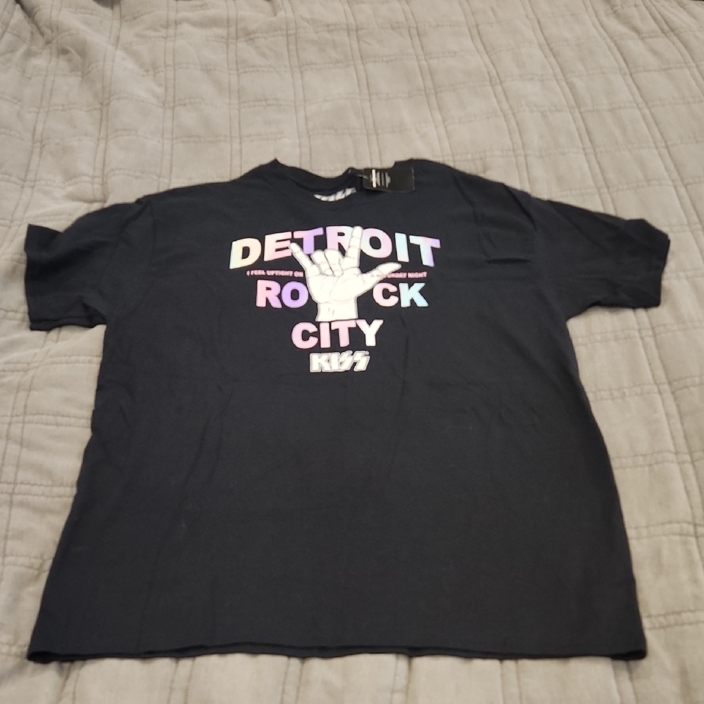 Kiss Black Detroit Rock City Tee Size L, New With Tags!